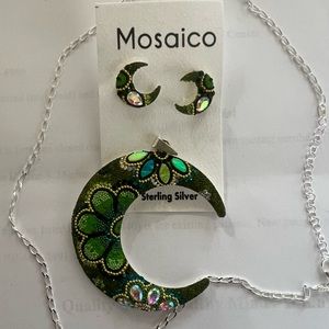 Sterling silver moon pendant
